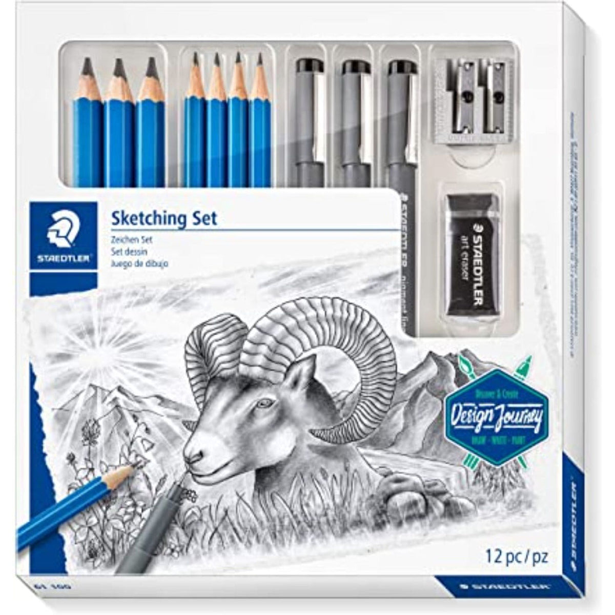 Staedtler Sketching Set 12 Pcs || مجموعة اقلام رسم سكتش ستدلر 12 قطعه