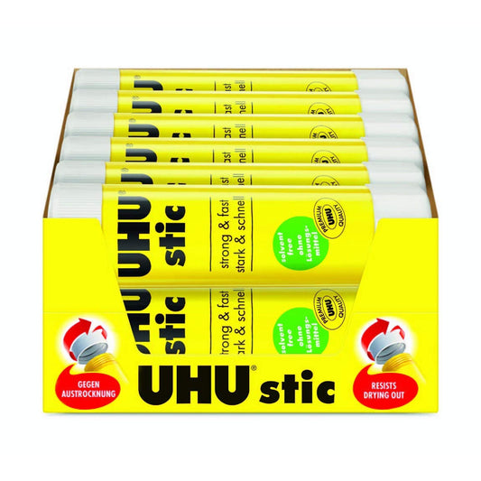 UHU Glue Pack Large Size 40 g 12 Pcs || باكيت صمغ يوهو حجم كبير ٤٠ جرام ١٢ حبة