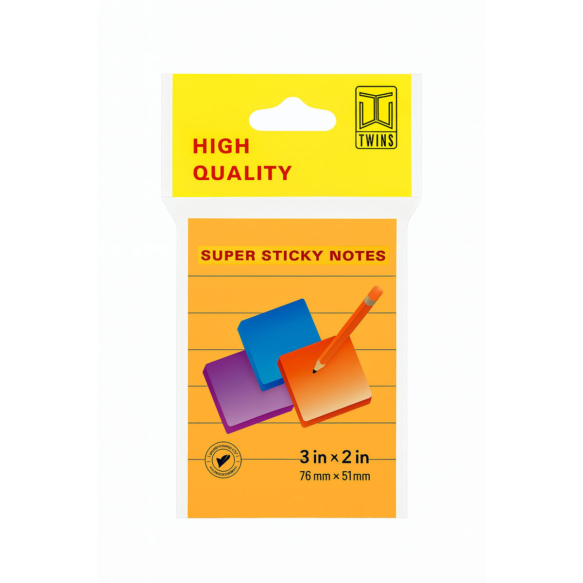 A&T Lined Super Sticky Notes 2x3 || ورق ملاحظات بوست ات ستيكي نوت فسفوري2*3