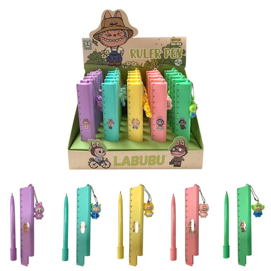 Nezha Ruler Pen Assorted Colors || قلم مع مسطرة نيزها الوان متنوعة