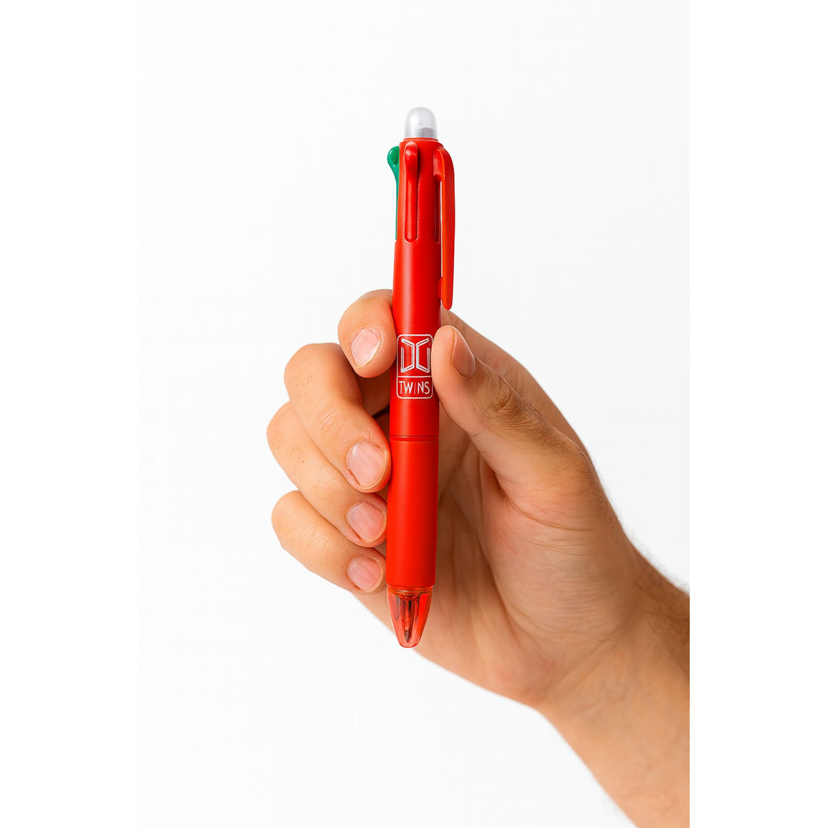 A&T Twins 4 Color Erasable Pen + Pencil Red Color || قلم حبر ماسح اربع الوان مع رصاص اي اند تي توينز لون احمر