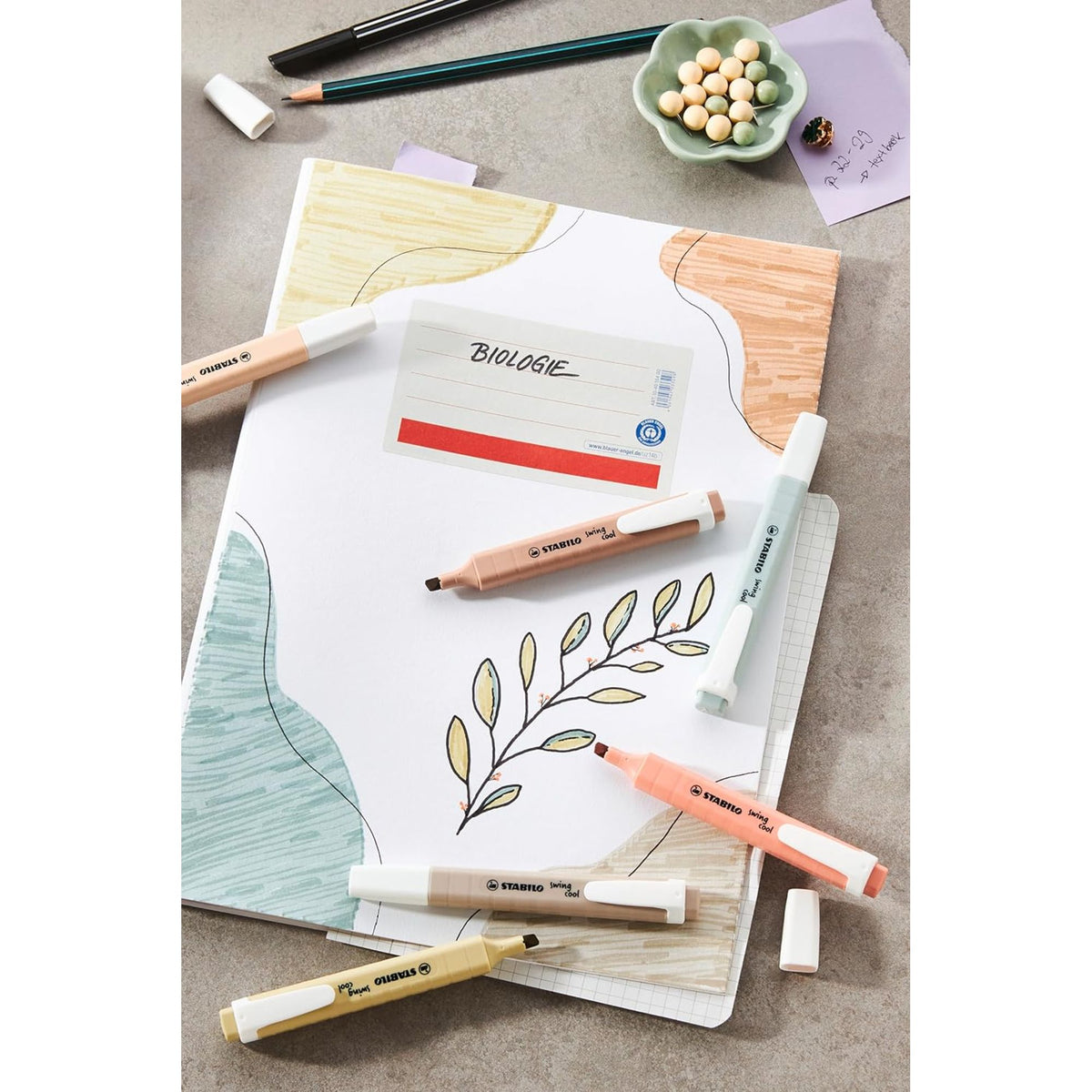 Stabilo Highlighter Set Swing Cool 6 Colors || مجموعة اقلام فسفوري باستيل ستابيلو 6 بون