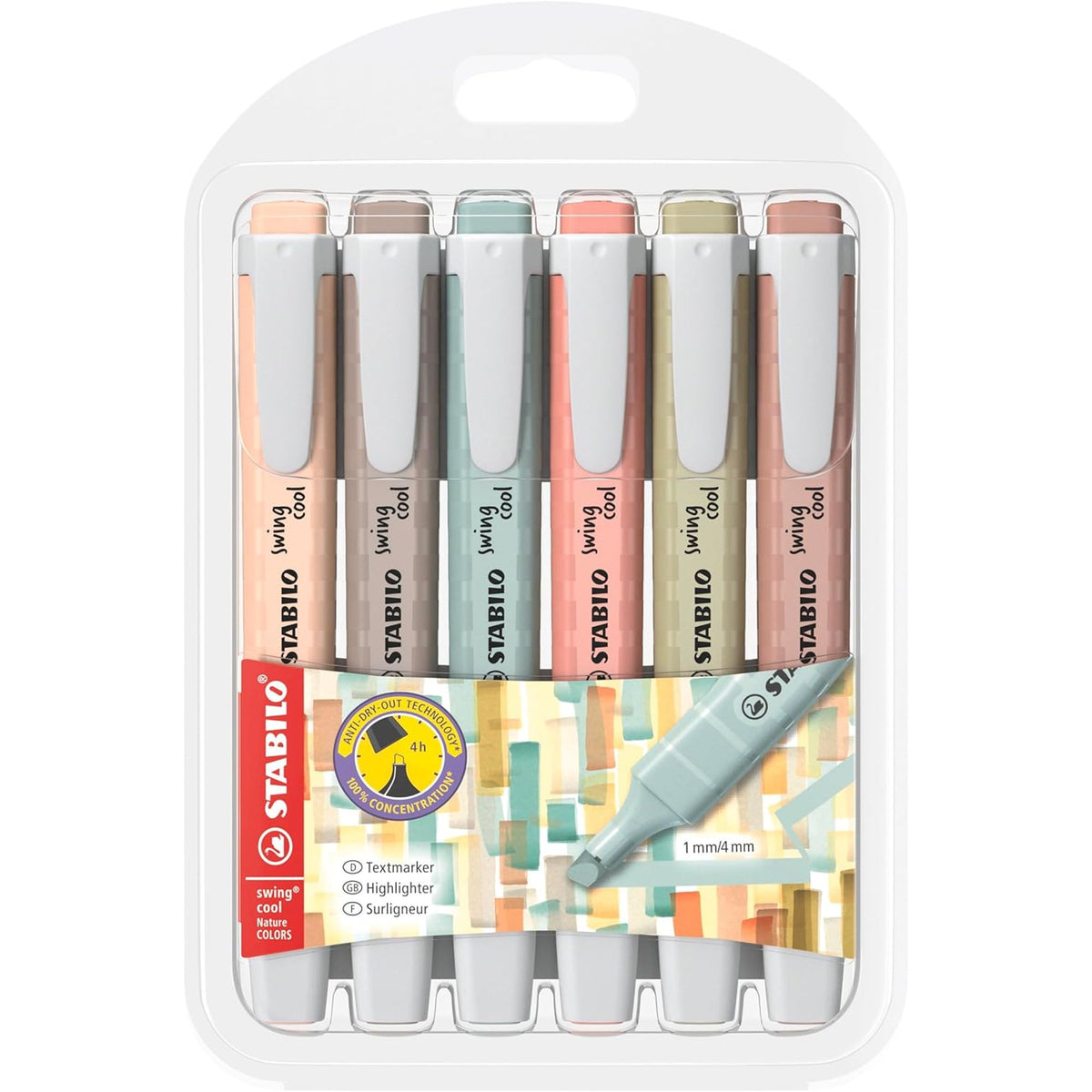 Stabilo Highlighter Set Swing Cool 6 Colors || مجموعة اقلام فسفوري باستيل ستابيلو 6 بون
