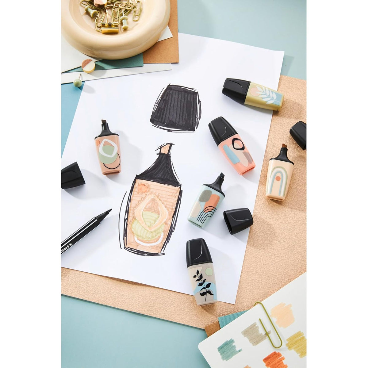 Stabilo Pastel Mini Highlighter Set 5 Colors || مجموعة اقلام فسفوري هاسلايتر ستابيلو باستيل 5 لون