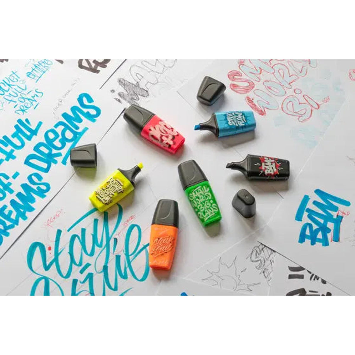 Highlighter STABILO BOSS MINI by Snooze One 3 Colors || مجموعة اقلام فسفوري هاسلايتر ستابيلو 3 لون