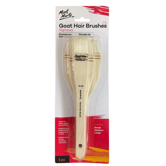 Mont Marte Goat Hair Brushes 3 pcs Set || مجموعة فرش مونت مارت شعر عنز 3 قطعة
