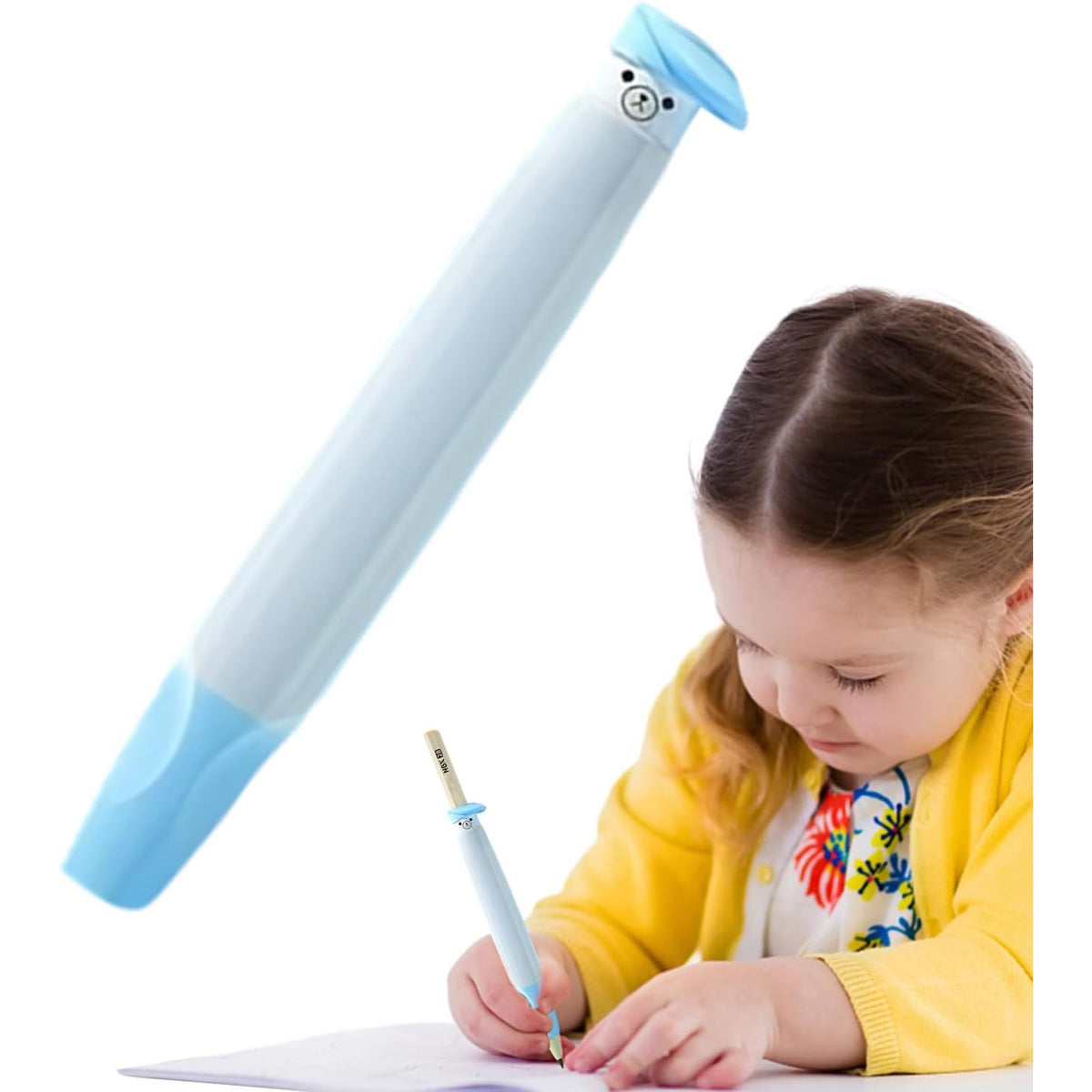 Silicone Hand Writing Aid Pencil Holder For Kids Blue Color || مسكة قلم كاملة للاطفال لون ازرق