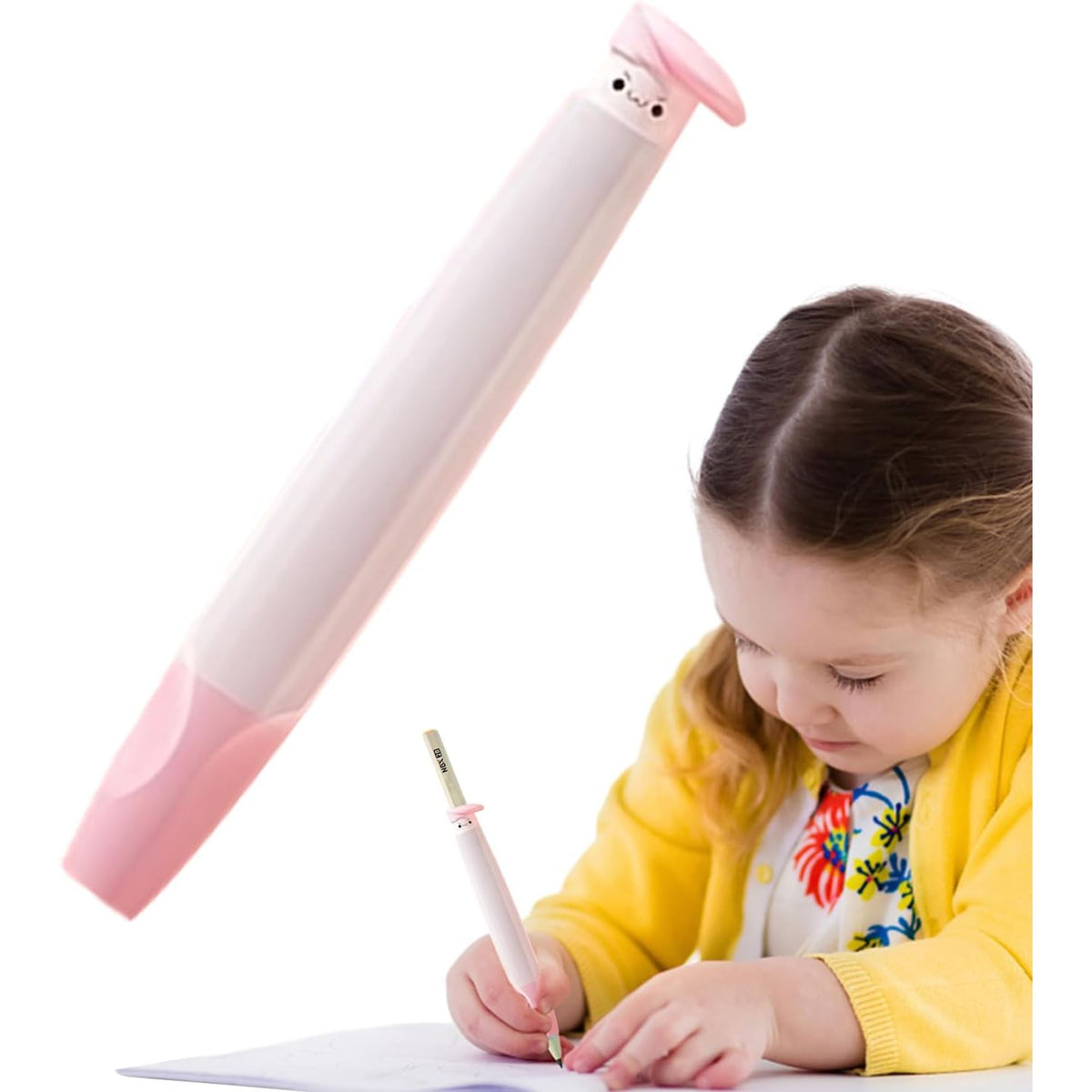 Silicone Hand Writing Aid Pencil Holder For Kids Pink Color || مسكة قلم كاملة للاطفال لون وردي