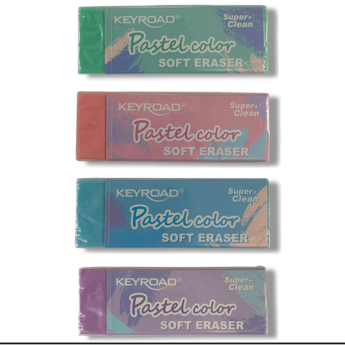 Keyroad Iridescent Super Clean Soft Eraser Assorted Pastel Color || محاية كي رود ناعمه الوان  باستيل متنوعة