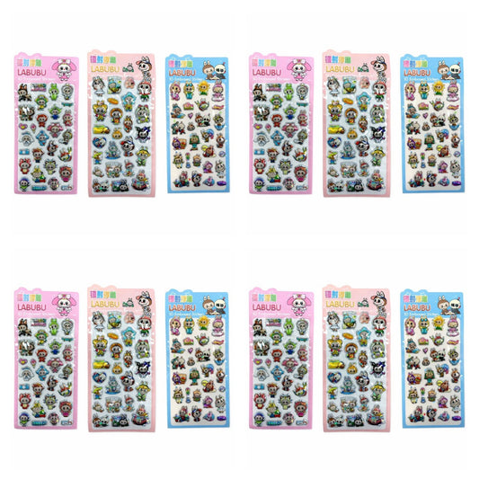 Labubu Embossed Stickers Assorted Models 12 Pcs || ستيكرات لابوبو بارز موديلات متنوعه  12 حبة