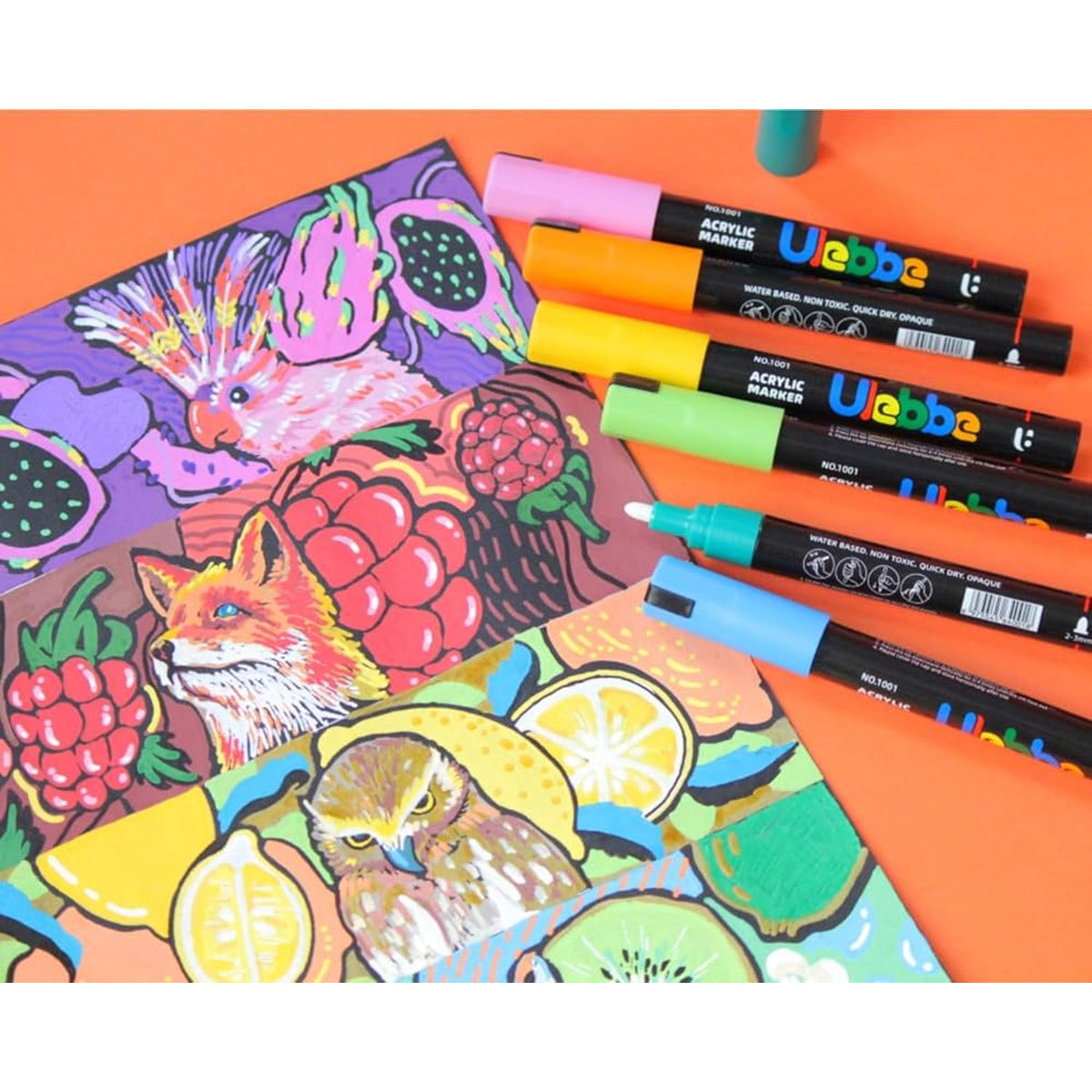 Ulebbe Acrylic Marker 48 Colors For Painting on All Surfaces || الوان اكريليك ماركر يوليبي ٤٨ لون للرسم على جميع الاسطح
