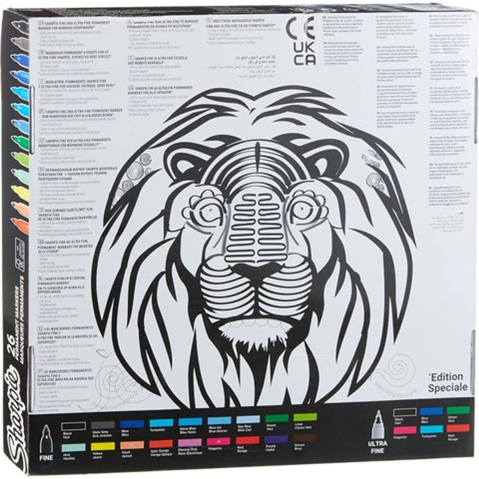 Sharpie Permanent Markers Set Special Edition Lion 26 Pcs || مجموعة الوان شاربي ٢٦ لون طقم الاسد