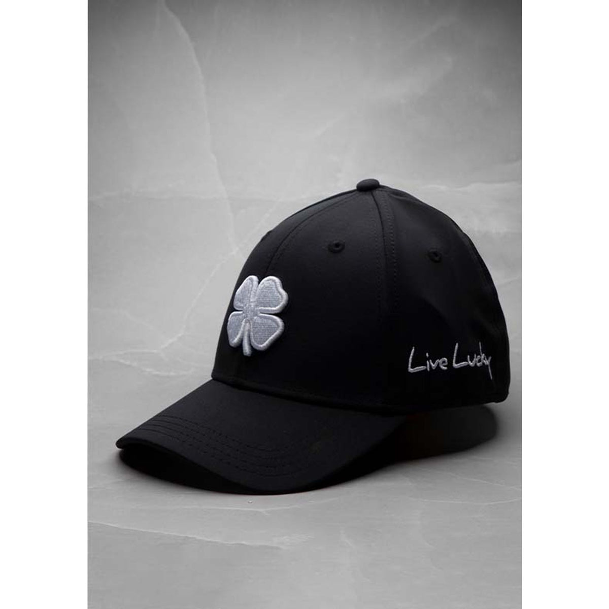 PREMIUM CLOVER 41(BLACK/WHITE LOGO) || كاب بلاك كلوفر #14