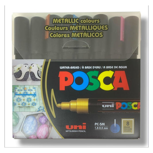 Posca Metallic Color Set 8 Colors PC-5M || الوان بوسكا ميتاليك 8 لون