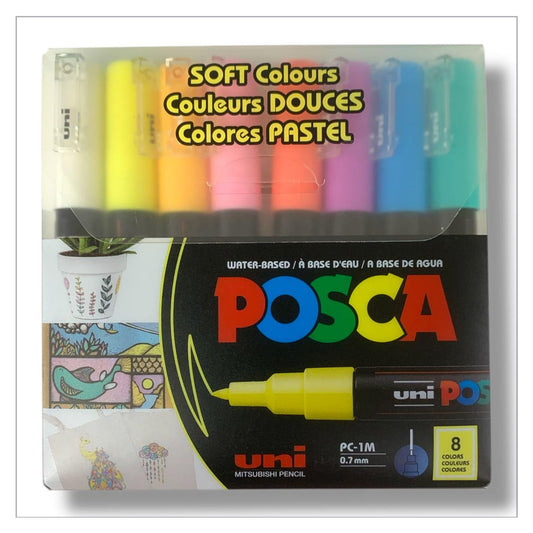 Posca Soft Colors PC-1M 8 Colors || PC-1M الوان بوسكا سوفت كولور ٨ لون