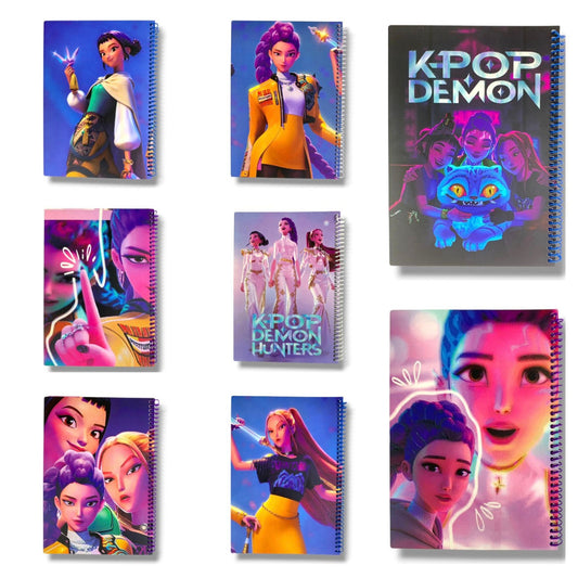 Kpop Demon Hunter Arabic Notebook 7x9 100 Pages Assorted Models || دفتر عربي ٧*٩ عدد ١٠٠ ورقة كي بوب ديمون هنتر موديلات متنوعة