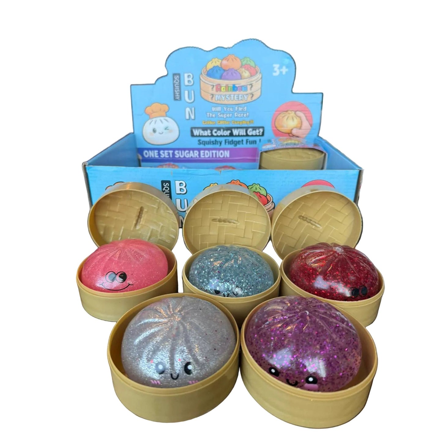 Dumpling Squishy Blind Box Assorted Colors Glitter || دامبلغ سكويشي بلايند بوكس الوان متنوعة قلتر
