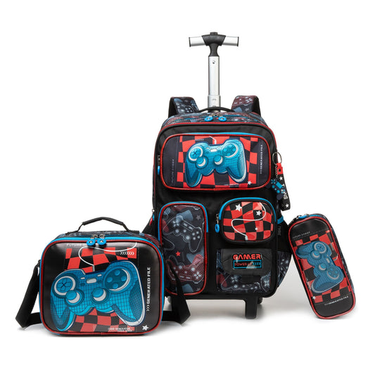 17"  Trolley  Backpack 3PCS GAMER TWINS || شنطة ترولي 17 انش 3 قطع بلايستيشن توينز