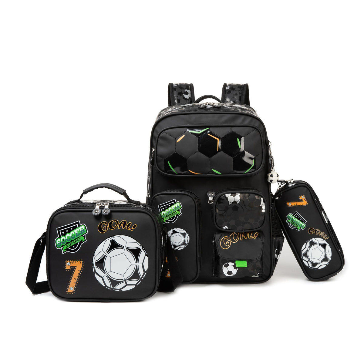 17"  Backpack 3PCS GOAL TWINS || شنطة ظهر 17 انش 3 قطع جوول توينز