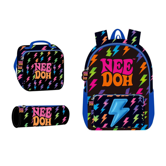 17" backpack set 3 pcs NEEDOH || شنطة ظهر 17 انش 3 قطع الصاعق نيدو