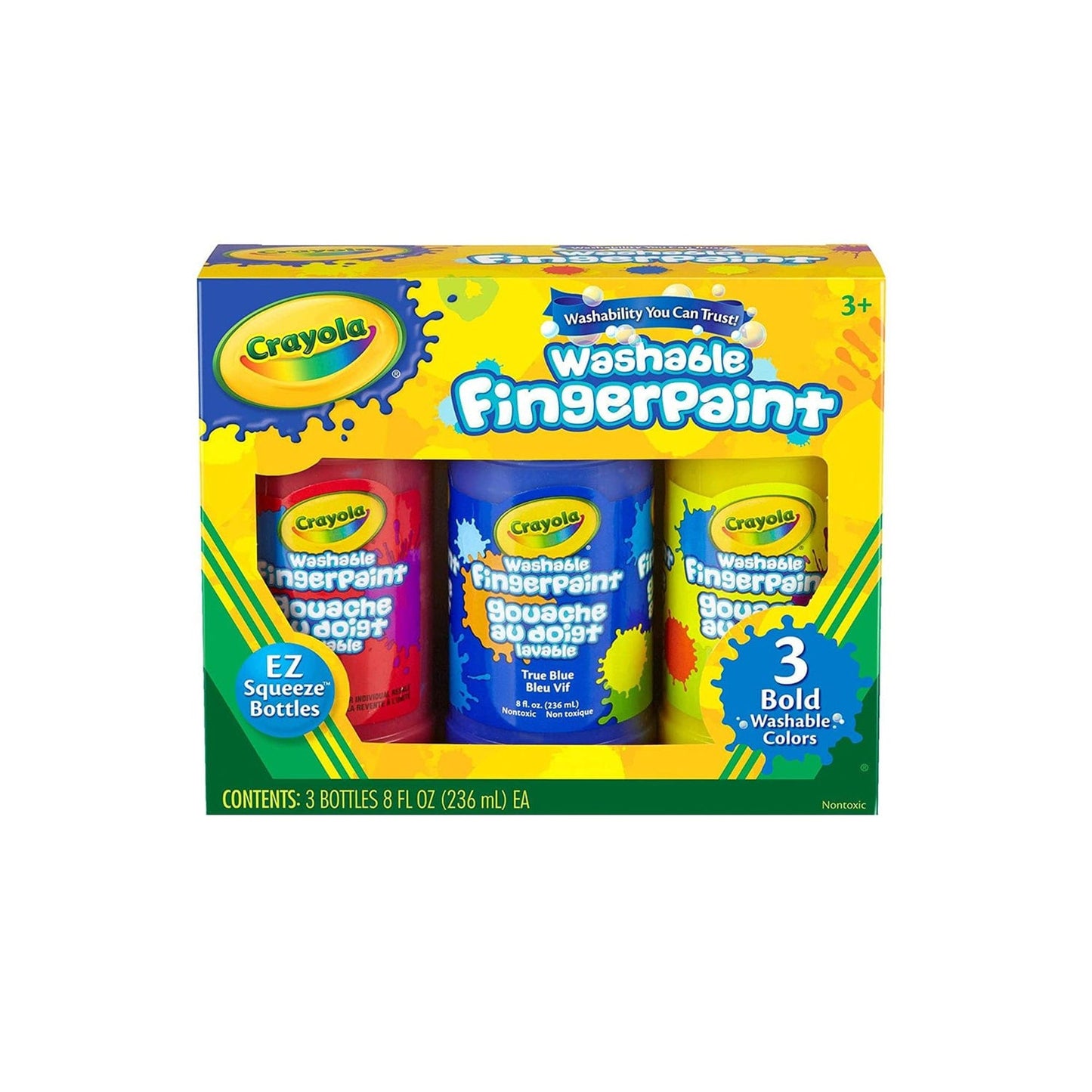 Crayola Washable EZ Finger Paint 3 Colors || الوان اصابع كرايولا علبة عصارة 3 لون