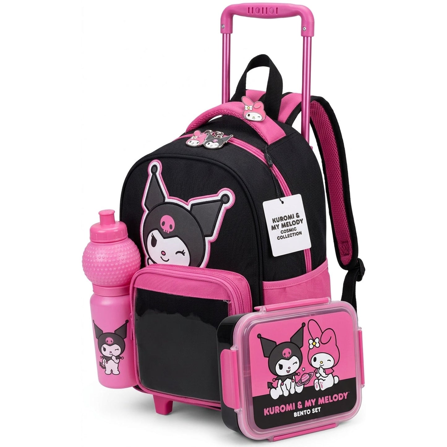 SANRIO KUROMI  CHEEKY BUT CHARMING  3 IN 1 TROLLEY SET 13" ||  طقم شنطة تروللي سانريو كورومي، مرحة لكنها ساحرة،  3 في 1  ، 13 إنش