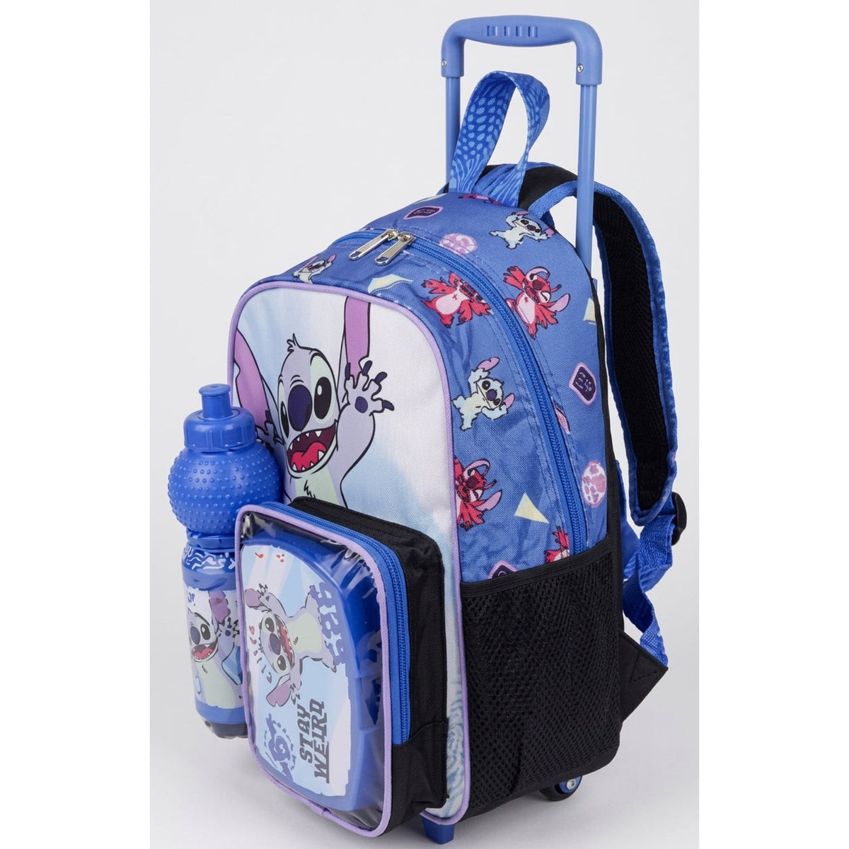 DISNEY STITCH  STAY WEIRD  3 IN 1 TROLLEY SET  13" ||    طقم شنطة تروللي ديزني ستيتش، ابقَ غريبًا 3 في 1  ، 13 إنش