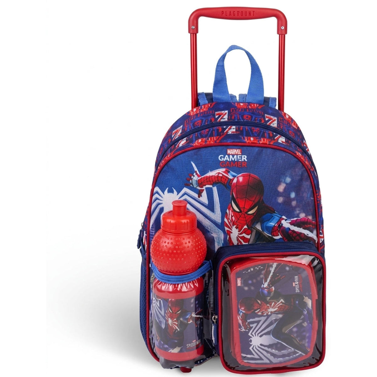 MARVEL SPIDERMAN SPIDER-MAN GAME -VERSE 3 IN 1 TROLLEY SET  13" || طقم شنطة تروللي مارفل سبايدرمان، عالم لعبة سبايدرمان 3 في 1  ، 13 إنش