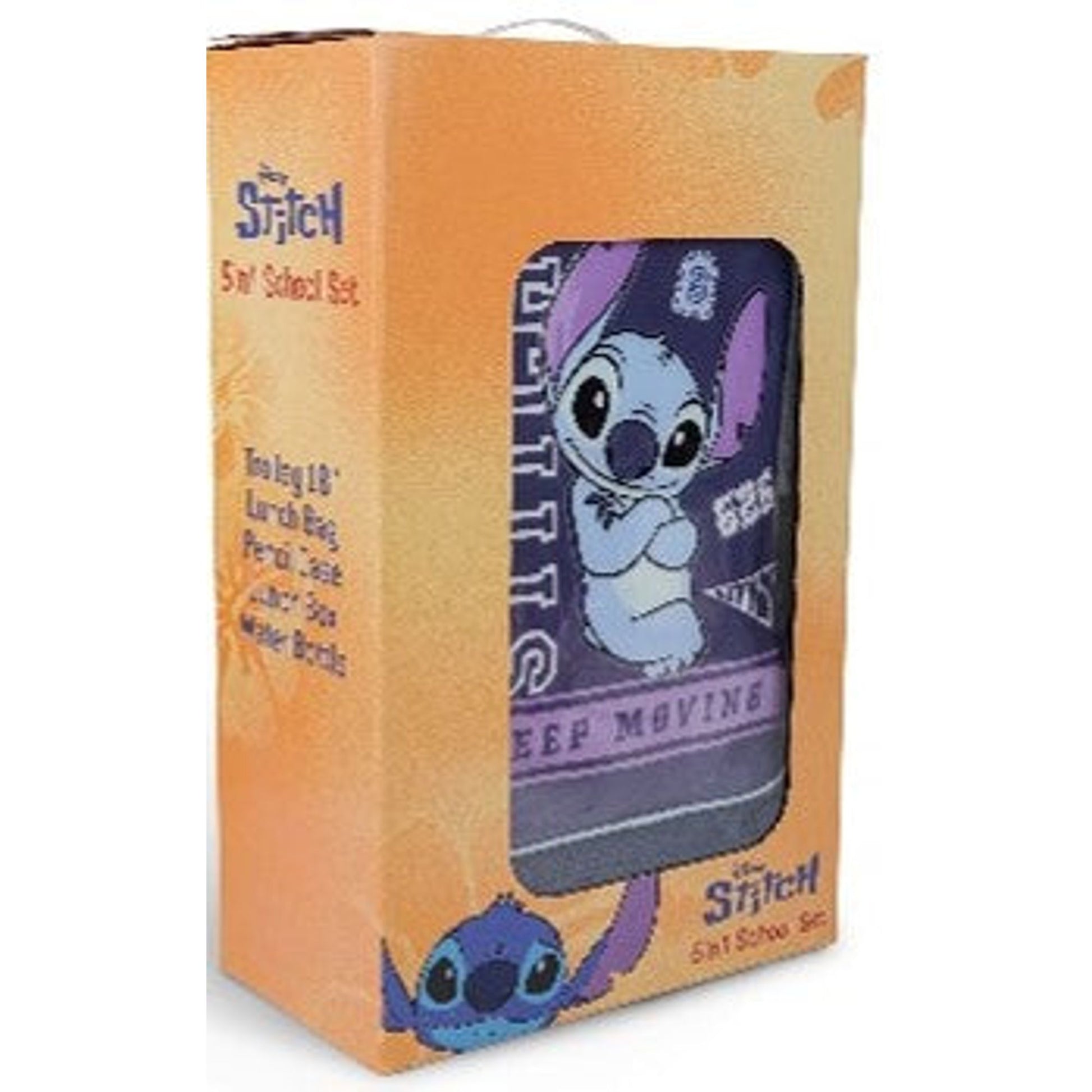 DISNEY STITCH KEEP MOVING 5 IN 1 TROLLEY SET  18" || طقم شنطة تروللي ديزني ستيتش كيب موفينج ٥ في ١، ١٨ إنش