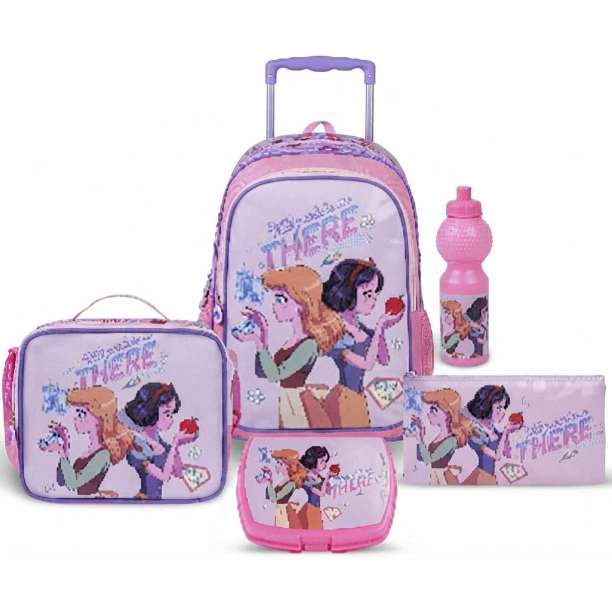 DISNEY PRINCESS WILL YOU TAKE ME THERE 5 IN 1 TROLLEY SET  18" || طقم شنطة تروللي ديزني برينسيس ويل يو تيك مي ذير ٥ في ١، ١٨ إنش