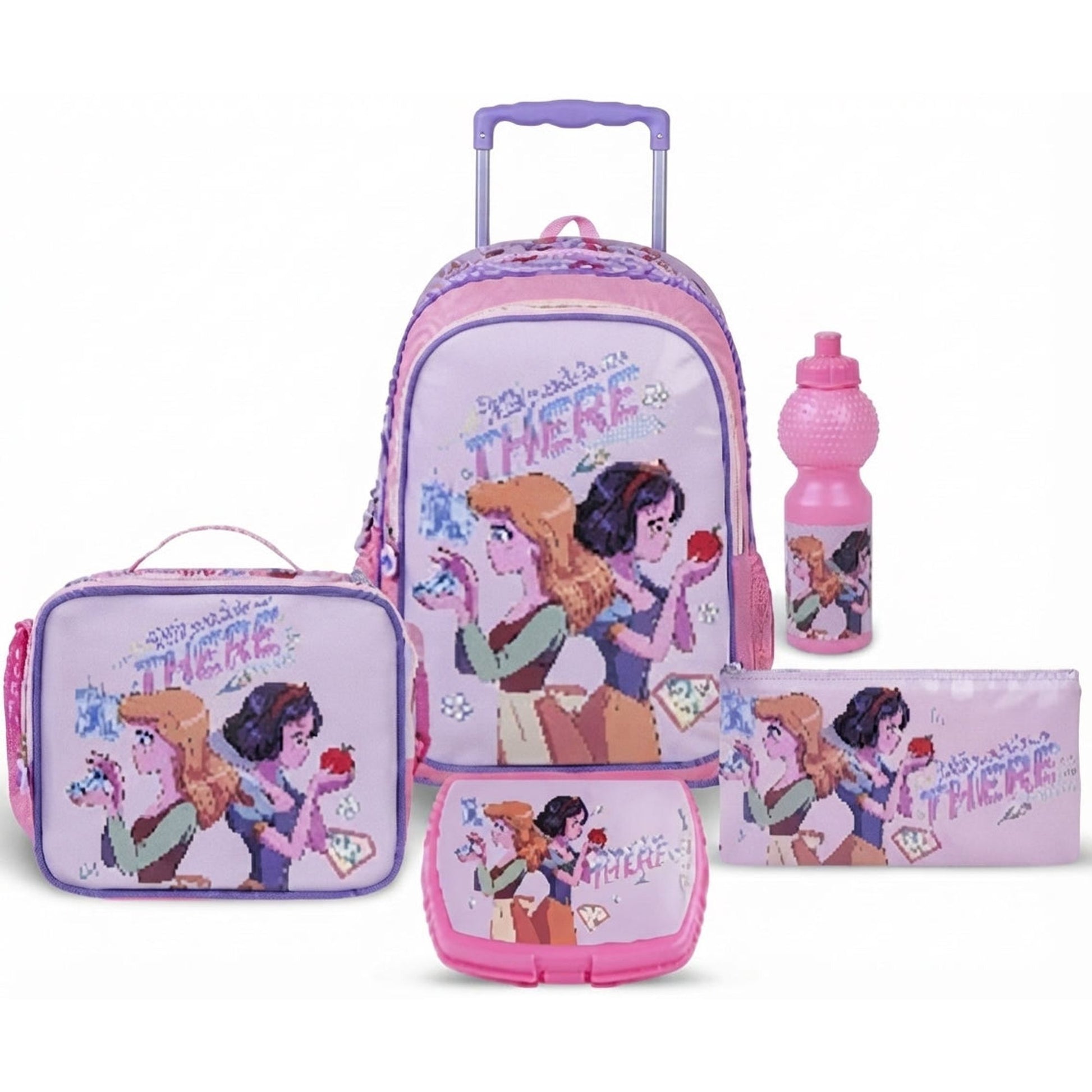 DISNEY PRINCESS WILL YOU TAKE ME THERE 5 IN 1 TROLLEY SET  18" || طقم شنطة تروللي ديزني برينسيس ويل يو تيك مي ذير ٥ في ١، ١٨ إنش