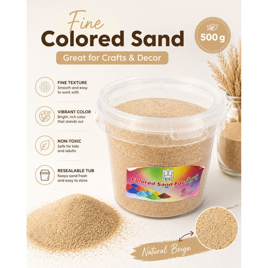 Twins Colored Sand 500g Plain || رمل ملون توينز 500 جرام ساده