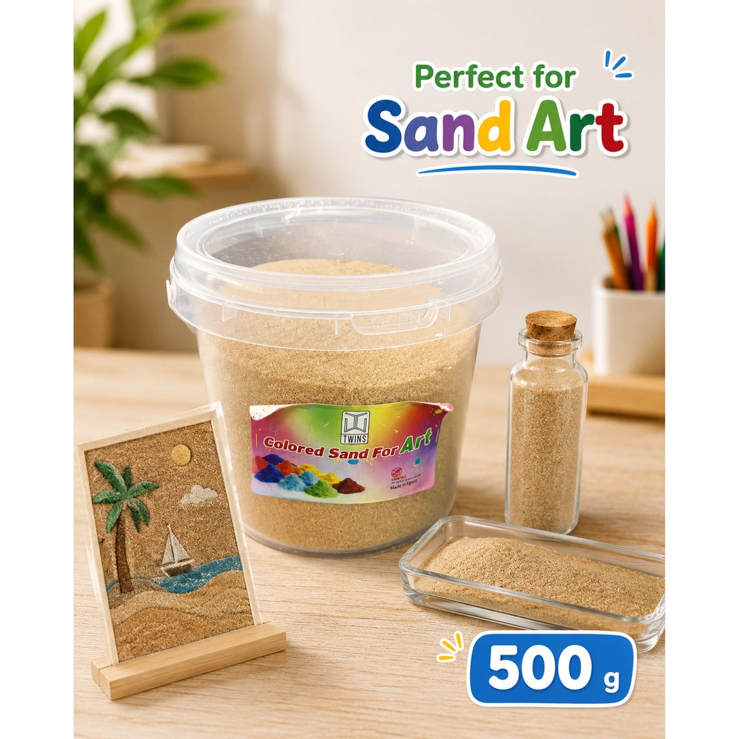 Twins Colored Sand 500g Plain || رمل ملون توينز 500 جرام ساده