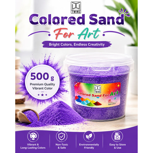 Twins Colored Sand 500g Purple || رمل ملون توينز 500 جرام بنفسجي