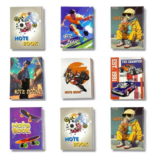 A&T Boys Notebook Package 3 Assorted Models 8*10 80 pages Arabic || مجموعة دفاتر اطفال ولادي 3 دفتر حجم 8*10 عدد 80 ورقة عربي