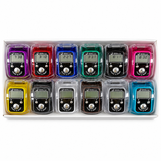 Tasbih ring clicker counters in all twelve assorted colors