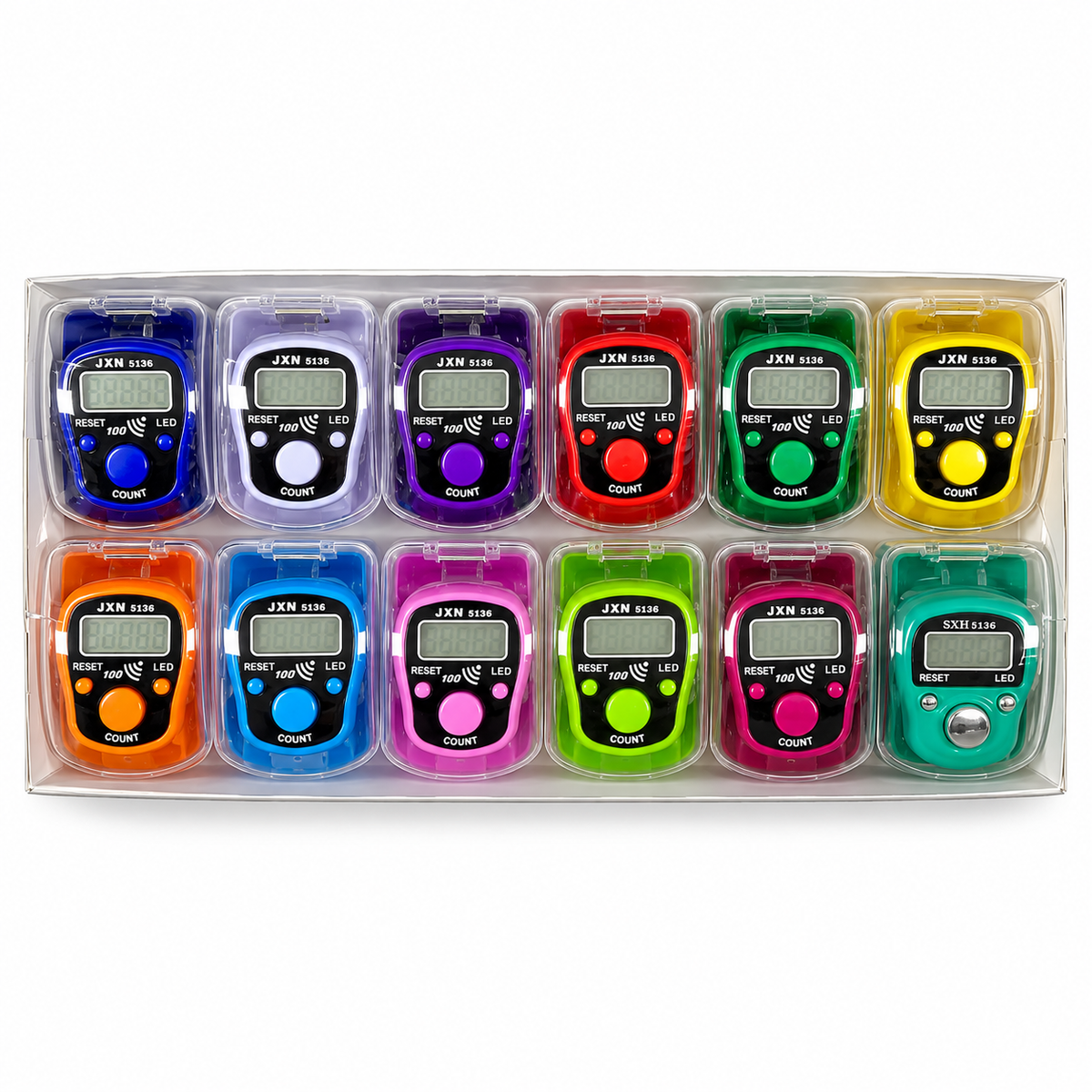 Tasbih ring clicker counters in all twelve assorted colors