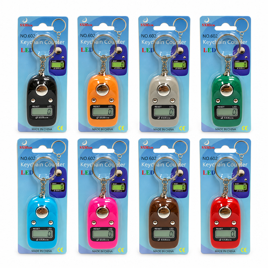 Tasbih keychain clicker counters in all eight assorted colors