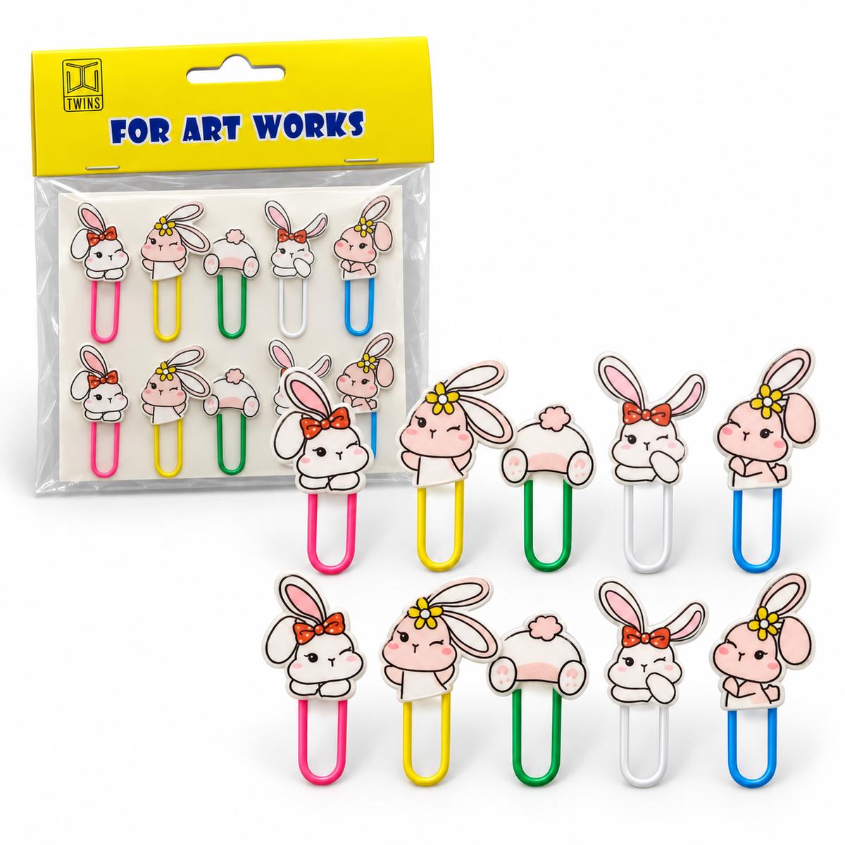TWINS Cute Bunny Paper Clips - 10 Pack || مشابك ورق توينز أرانب لطيفة - 10 قطع
