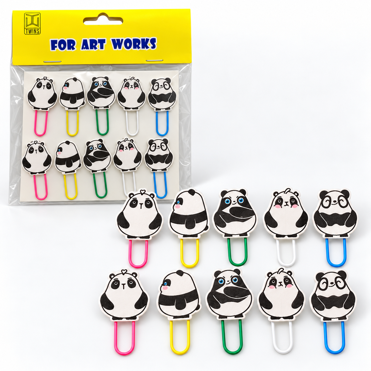 TWINS Panda Paper Clips - 10 Pack || مشابك ورق توينز باندا - 10 قطع