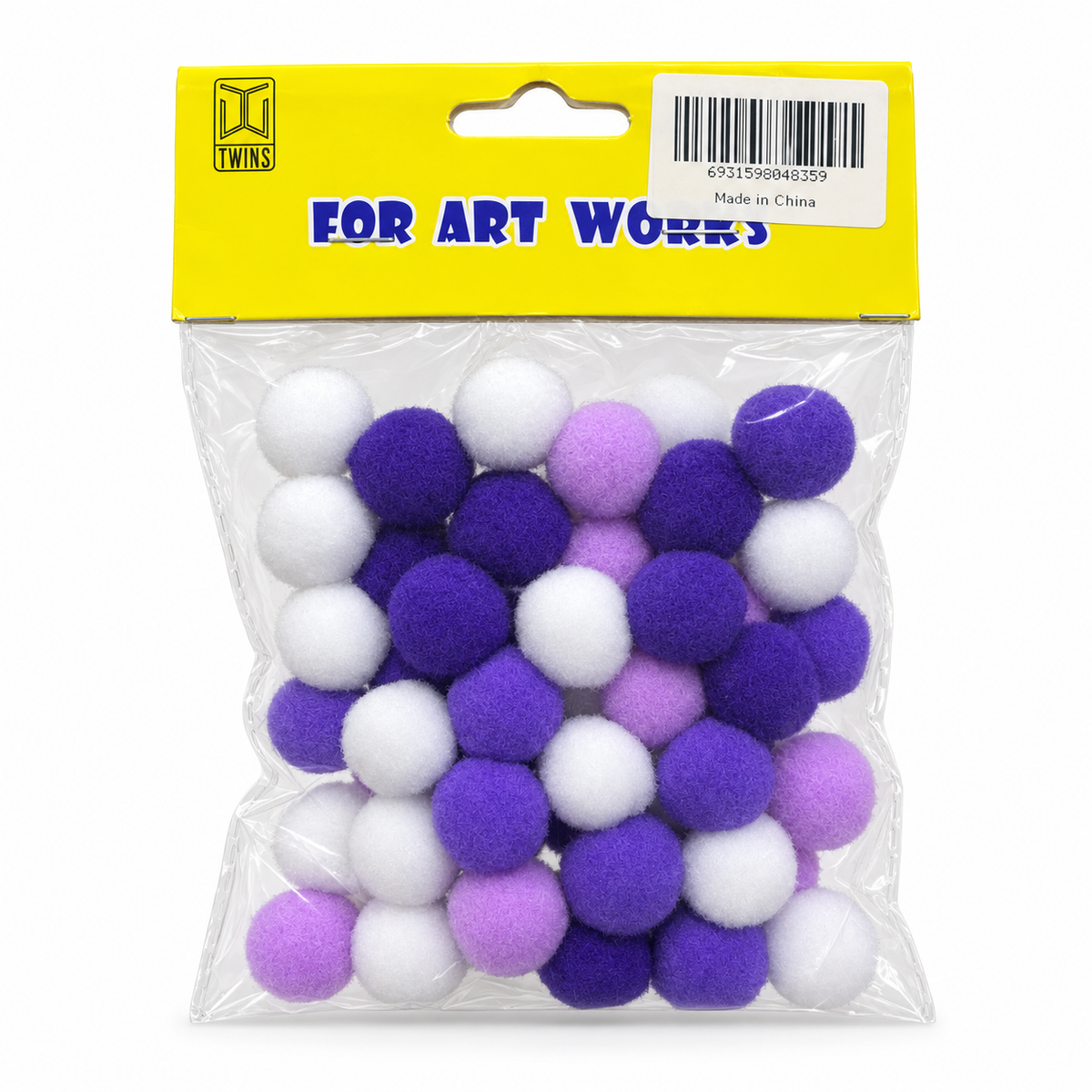 Twins Pom Poms Purple & White || كرات بوم بوم بنفسجي وأبيض توينز