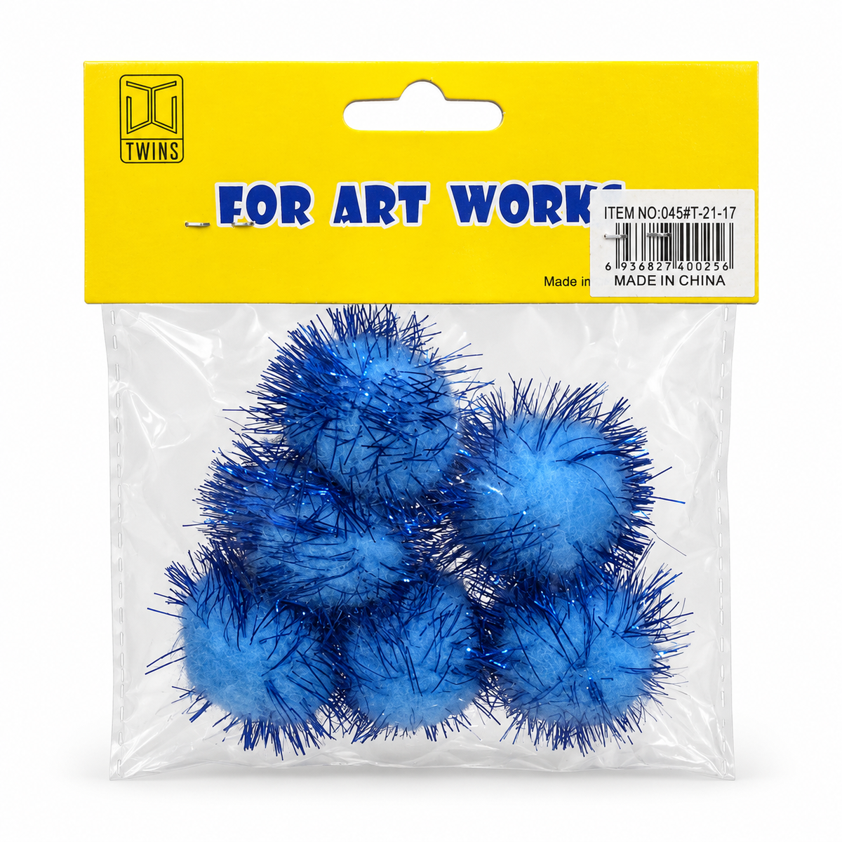 Twins Tinsel Pom Poms Blue || كرات بوم بوم لامعة زرقاء توينز