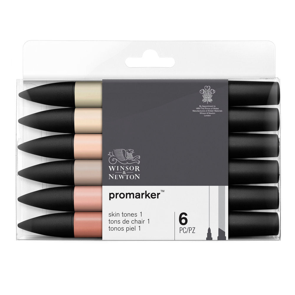 Winsor and Newton Promarker Skin Tone 6 Colors || الوان ماركرز درجات البشرة ونسر اند نيوتن ٦ لون