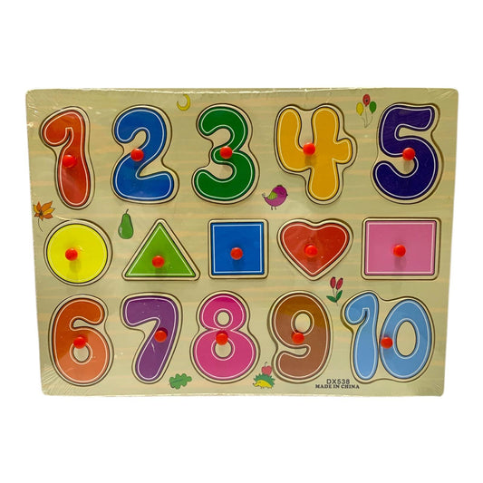 Wooden Numbers and Shapes Peg Puzzle DX538