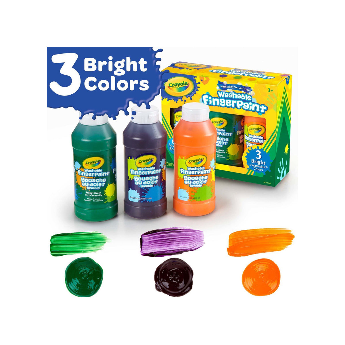 Crayola Washable Finger Paint 3 Bottles 8 oz || الوان اصابع كرايولا 3 لون