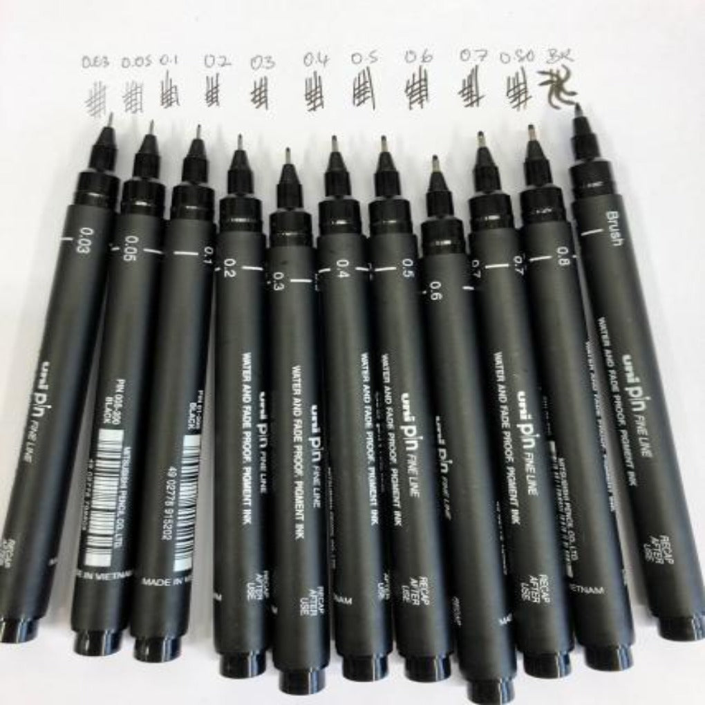 uni pen fine liner || قلم يونيبول حبر درجات فاينلاين - مكتبة توصيل