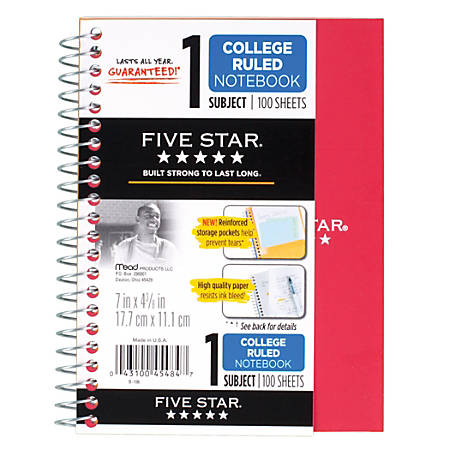 five star notebook 1 subject