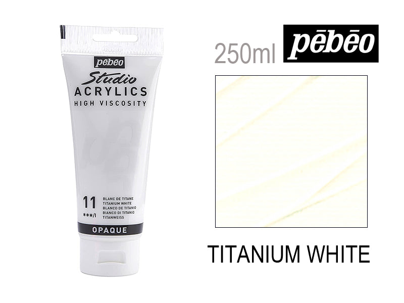 Pebeo Studio Acrylics High Viscosity 250 ml White || الوان بيبيو اكريليك 250 مل ابيض