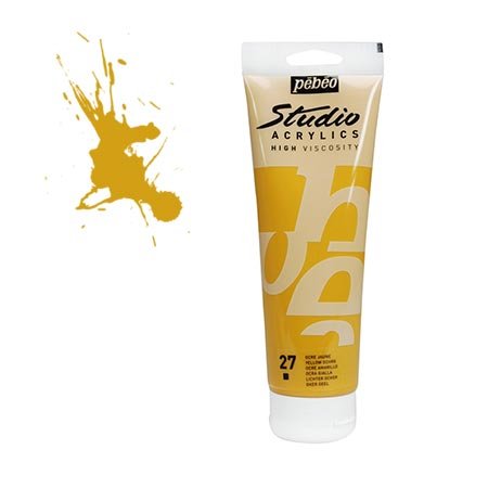 Pebeo Studio Acrylics High Viscosity 250 ml Ochre Yellow || الوان بيبيو اكريليك 250 مل اصفر اوكر