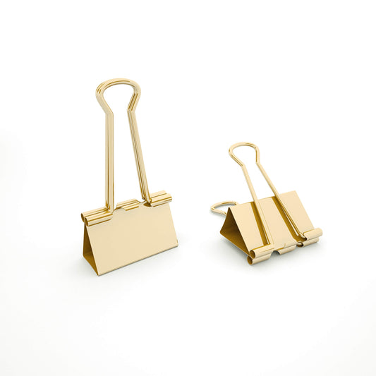 Binder Clips 51 ml Pack of 12 Pcs || كليبس ورق ذهبي ٥١ مل باكيت عدد ١٢ حبة
